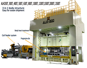 金属カバー生産ライン用自動搬送システムを備えた機械式パワープレス機 ALH 800 Ton プレス機